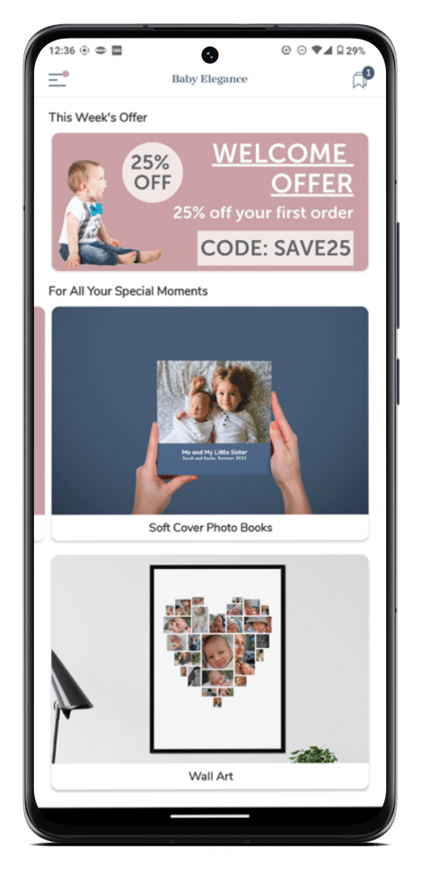 MOMENTS Photo Print White Label app for Baby Elegance