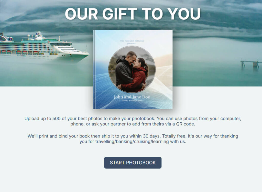 cruise photobook invite
